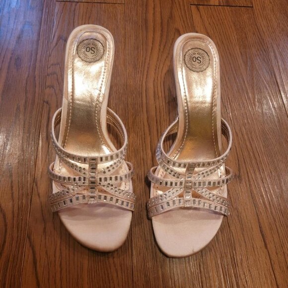 SO Rose Gold Heels Women's Size 6.5 - Picture 2 of 4